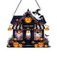 thumbnail image 2 of Halloween Diamond Art Kit – DIY Hanging Ornament with Rhinestones, Candy Shop & Witch House Design for Home Decor – Craft Gift for Adults A, 2 of 5