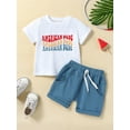 thumbnail image 2 of Bagilaanoe 4th of July Clothes for Toddler Baby Boys  Short Sleeve Letter Print T-Shirt Tops + Shorts 6M 12M 18M 24M 3T Kids Independence Day Outfits 2pcs Short Pants Set, 2 of 9