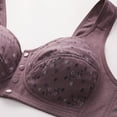 thumbnail image 4 of Hessimy Daisy Bras for Older Women, Comfortable Convenient Front Closure Cotton Bras for Seniors, Full Support No Underwire Bras(Purple,40), 4 of 7