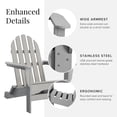 thumbnail image 2 of DuroGreen Adirondack Chair Set Made With All-Weather Tangent lumber, 2 Chairs, 1 Side Table, Oversized, High End Patio Furniture for Porch, Lawn, or Deck, No Maintenance, USA Made, Light Gray, 2 of 6