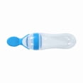 thumbnail image 2 of Biberón de silicona de 90 ml para bebés y niños pequeños con cuchara, alimentador de cereales frescos (azul), 2 of 14