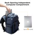 thumbnail image 6 of K&F Concept Camera Backpack Bag with Laptop Compartment for DSLR/SLR Mirrorless,25L Camera Case for Camera/Lens/Tripod Parts-Blue, 6 of 8