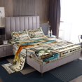 thumbnail image 1 of Erosebridal Fishing Fish Bed Sheets Set Queen Size, Rustic Hunting Bed Sheets Queen, Retro Lake House Decor 4pcs, 1 of 7