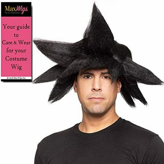 Goku Dragon Fighter Color Black - Enigma Wigs Kakarot Ball Saiyan Cosplay Men's Cartoon Son Japanese Hero Bundle MaxWigs Costume Wig Care Guide