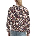 thumbnail image 7 of Uemuo Guitar Skull record Pattern Women's Hoodie with Eye-catching Drawstrings- Casual Pullover Hoodie with Kangaroo Pocket, Stylish Hooded Sweatshirt-Small, 7 of 7
