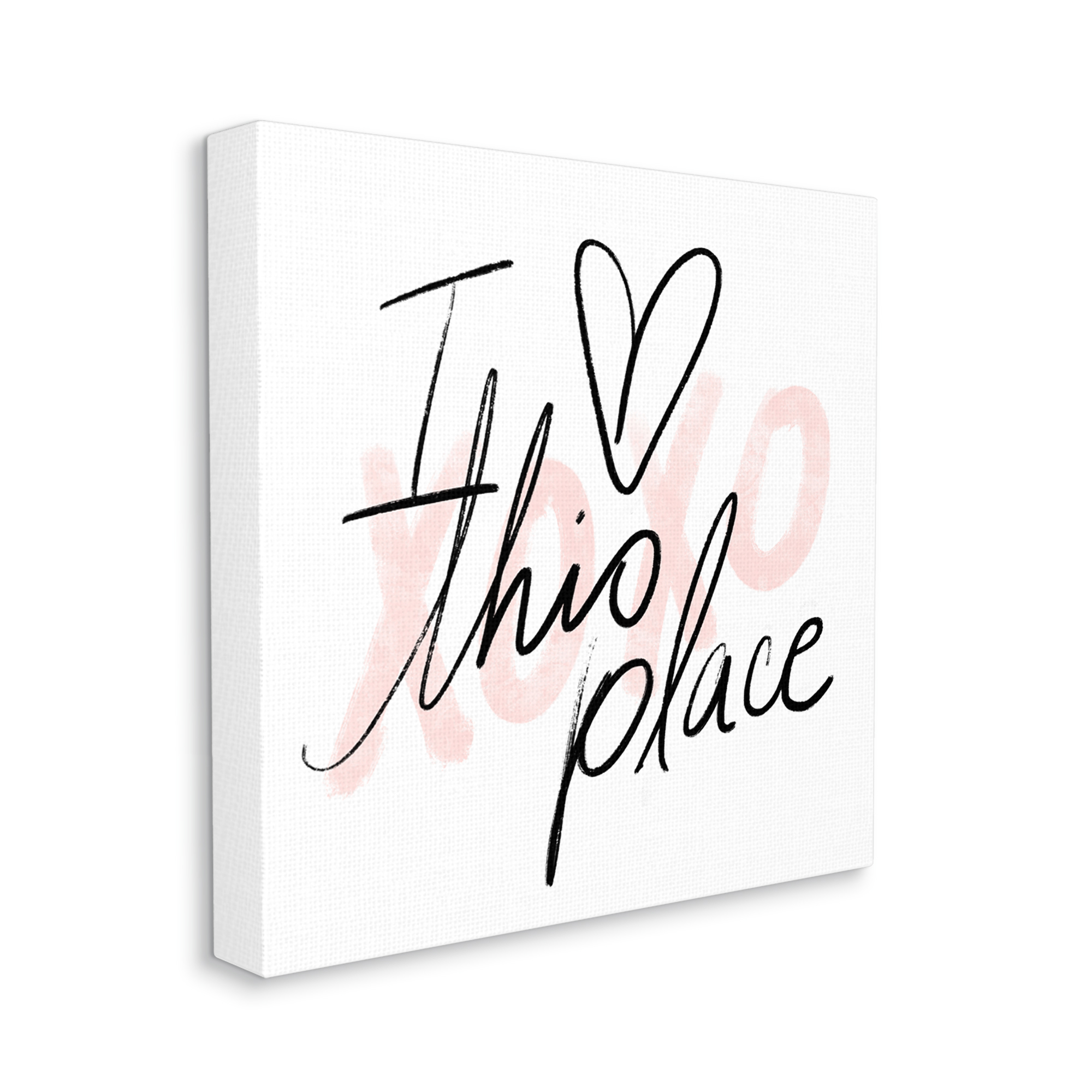 Stupell Industries Love This Place Xoxo Inspirational Painting Gallery Wrapped Canvas Print Wall Art, 17 x 17