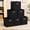 Black, variant on Set of 6 Fabric Storage Bins – Teal Green Poly-Woven Fabric with Sturdy Chipboard Sides and Grommet Front Handles, Multipurpose Organizer