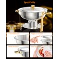 thumbnail image 3 of Ensemble de Buffet de 5QT 2 Paquets de Plats à Friction avec Friteuses et Réchauffeurs Ronds en Acier Inoxydable NSF, Comprend Couvercle et Support de Couvercle, Cuillère et Pince, Or, Idéal pour Événements de Restauration, Fêtes, Mariages et Dîners, 3 of 8