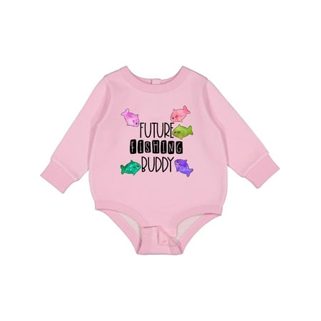 Inktastic Future Fishing Buddy with Colorful Fish Baby Fleece Bodysuit