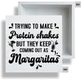 thumbnail image 4 of Zomyto 7x7 Inch Farmhouse Trying to Make Protein Shakes Wooden Box Sign Kitchen Wood Block Tabletop Sign Decorative Desk Sign Home Décor, 4 of 8