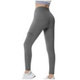 thumbnail image 3 of Swuxness Women Yoga Sports Pants Side Pockets High Elastic Hip Lifting Running Fitness Wear, 3 of 5