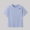 thumbnail image 4 of ITSAME Boys Girls Athletic Shirts, Letter Print Cotton Quick-Dry Crewneck Tops Summer Sport T-Shirts Blue Size 15-16, 4 of 4