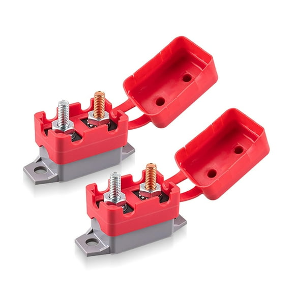 2 PCS DC 12V - 24V 30Amp Automatic Reset Circuit Breaker for Car, ATV, RV, Ship, Battery Chargers and More（with Cover）