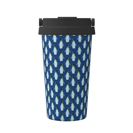 

Adobk Beautiful King Penguin Pattern Print Stainless Steel Coffee Mug -Vacuum Insulated Coffee Tumbler - Leakproof Travel Mugs Insulated for Hot & Cold Drinks