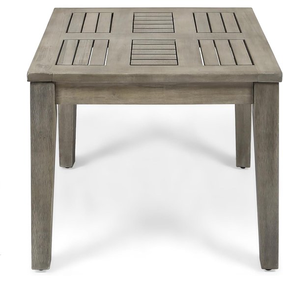 Christopher Knight Home Hampton Outdoor Acacia Wood Side Table, Light Gray Washed
