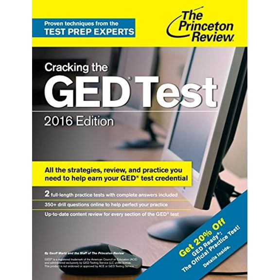 Pre-Owned Cracking the Ged Test with 2 Practice Exams: 2016 Edition (College Test Prep) (College Test Preparation) Paperback