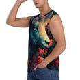 thumbnail image 3 of Fotbe Colorful Flower Goat Men's Camiseta sin Mangas Estampada para Hombres, Playera Casual para Gimnasio, Entrenamiento, Playa-XX-Large, 3 of 7