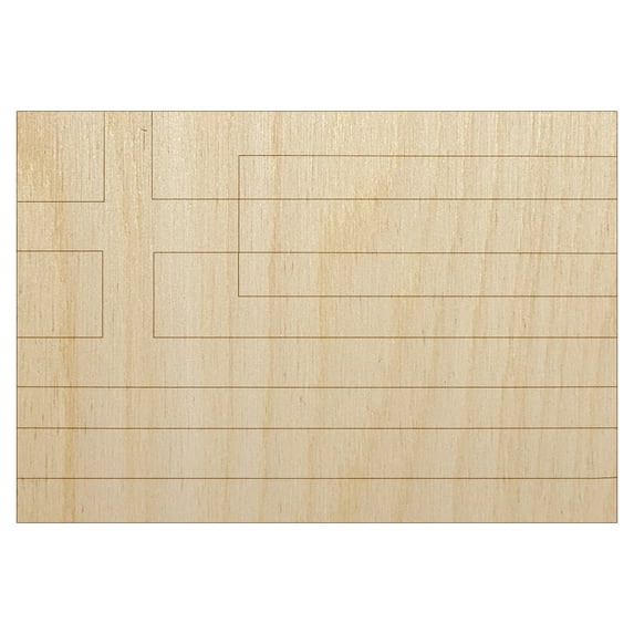 Greece Flag Wood Shape Unfinished Piece Cutout Craft DIY Projects - 4.70 Inch Size - 1/8 Inch Thick