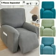 thumbnail image 2 of AIGIA Recliner Covers Stretch Reclining Chair Covers 4-Pieces Recliner Sofa Slipcovers Stripe Jacquard Recliner Couch Covers, 2 of 10