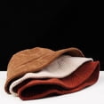 thumbnail image 6 of Simple Japanese Solid Color Outdoor Unisex Soft Corduroy Bucket Hat Autumn Winter Sun Hats Women Hat GREY, 6 of 8