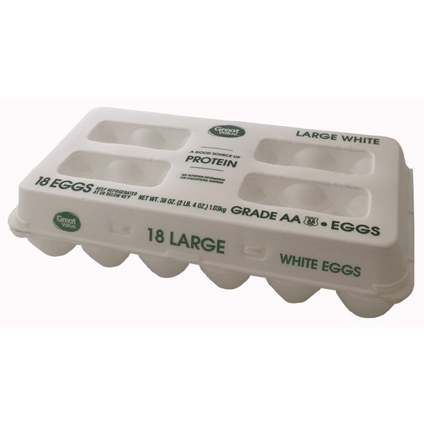 Great Value Cage Free Large Aa White Eggs 18 Count Walmart Com