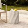 thumbnail image 5 of LuxenHome Sculptural MgO Patio Table, 18.3" Tall Round Side Table for Outdoor Spaces, 5 of 9