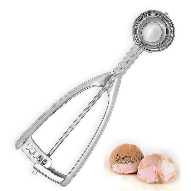 FocusOnHome Stainless Steel Ice Cream Scoop - Trigger Release, For Cookies, Dough & Melon Balls