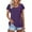 Purple, variant on CHGBMOK Womens Tops Summer T-Shirts Short Sleeve Tunic Buttons Tops Dressy Casual Business Blouses