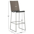 thumbnail image 3 of SAFAVIEH Couture Bryant Square Mid Back Bar Stool, Smoke Grey/Gunmetal, 3 of 13