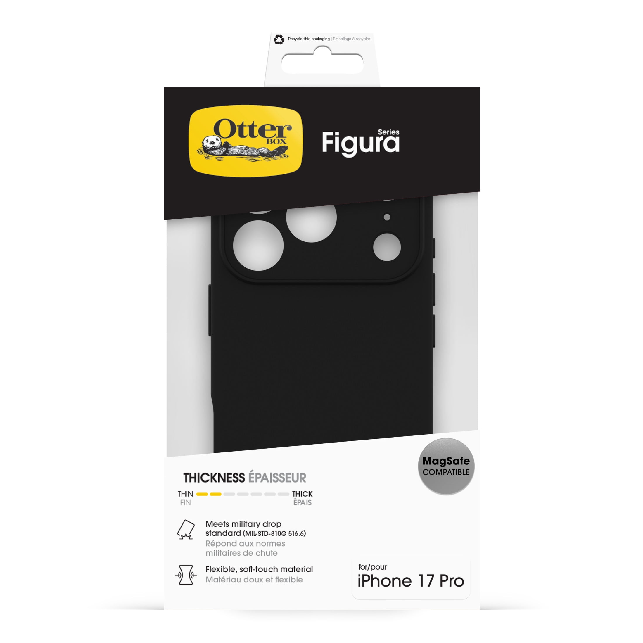 OtterBox Figura Series Case with MagSafe for Apple iPhone 18 Pro and iPhone 17 Pro - Black