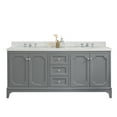 thumbnail image 2 of Water Creation Queen 72" Wood Double Bathroom Vanity in Cashmere Gray and White, 2 of 4