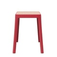 thumbnail image 4 of LeisureMod Tresse Stackable Square Plastic Dining Stool, Mid-Century Modern Backless Accent Stool with Wicker Top for Kitchen and Dining Room (Red), 4 of 6