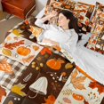 thumbnail image 4 of jejeloiu Autumn Harvest Pumpkin 7-Piece Twin Bedding Sets,Hello Fall Bedding Comforter Set,Rustic Flower Mushroom Maple Sheet Sets For Men Women,Microfiber Bedroom Decor Reversible, 4 of 8