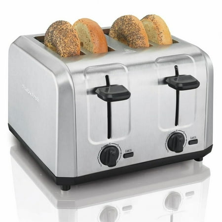 

blank Brushed Stainless-Steel 4-Slice Toaster - Silver