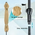 thumbnail image 3 of Pellebant 9 x 5 ft Patio Outdoor Umbrella Double Top Market Umbrella in Tan, 3 of 10