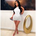 thumbnail image 3 of Conjunto de 2 piezas de top y falda de un hombro sexy para mujer, trajes de fiesta de cumpleaños para discoteca, vestidos cortos elegantes y ajustados para fiesta, 3 of 5