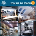thumbnail image 4 of Barrina LED Shop Light 2ft, 20W 2500LM 6500K, T8 LED Light Fixture, Clear Cover, Ceiling and Utility Linkable Tube Lights for Room, Garage, Workbench, Warehouse, 2-Pack, 4 of 10