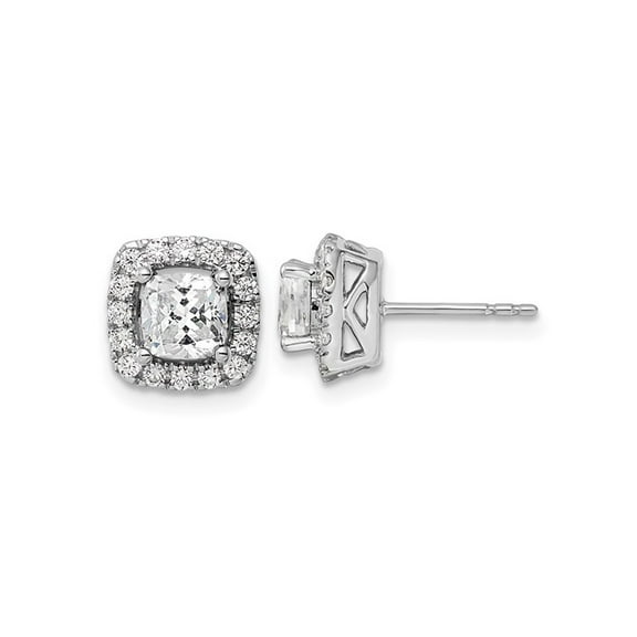 1.45 Carat (Ctw) Lab-Created White Sapphire Earrings in 14K White Gold with Lab-Grown Diamonds for Women