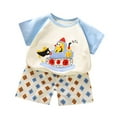 thumbnail image 2 of ZOYOEN Toddler Boys T Shirts and Shorts- Casual Short Sleeve Outfit Sets Cotton Cute Kids Summer Clothes Light Blue Size 9 Months, 2 of 3