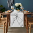 thumbnail image 2 of Modern White Table Runner - 36 Inch Long, Kitchen Dining Table Runner Dresser Scarves, Minimalist Abstract Ribbon A Sketch Rt Farmhouse Decor for Coffee Tables Wedding Party Banquet, 2 of 8