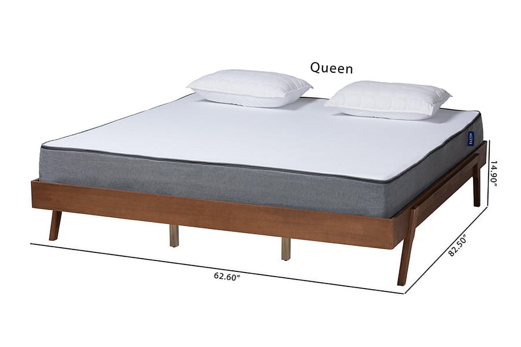 Baxton Studio Sarita Mid-Century Modern Ash Walnut Finished Wood King Size Bed Frame