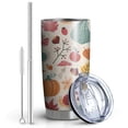 thumbnail image 2 of 20oz Tumblers Fall Leaves Pumpkin Stainless Steel Vacuum Insulated Double Wall Travel Tumbler Cups Mug with Lid and Straw,Cleaning Brush for Cold & Hot Drinks, 2 of 7