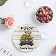 thumbnail image 3 of KXMDXA Farm Family Sunflower Cattle Sunflower on Old Car Set of 6 Round Coaster for Drinks, Absorbent Ceramic Stone Coasters Cup Mat with Cork Base for Home Kitchen Room Coffee Table Bar Decor, 3 of 4