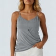 thumbnail image 2 of ZHYou No Boundrie Camisole Tops for Women V Neck Spaghetti Strap Wrap Front Ruched Loose Fit Casual Summer Tank Tops Gray Size 2XL, 2 of 7