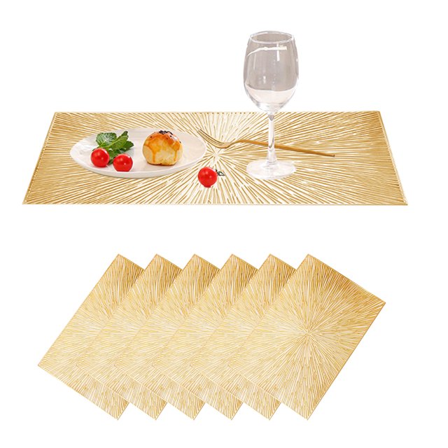 Mantel Individual Lavable Antideslizante Rectangular Manteles Individuales Para Mesa 6 Piezas Color Dolado
