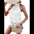 thumbnail image 2 of Camisetas Sin Mangas para Mujer, Blusa de Encaje Calado con Bordado de Ojales, Camisetas Sin Mangas M, 2 of 9