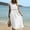 White, variant on Women's Linen V-Neck Short-Sleeve Casual Summer Dress