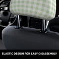 thumbnail image 4 of Kdxio Green Checkboard Pattern Print 2 Piece Car Head Rest Covers Set Auto Front/Rear Seats Headrest Cover Universal Fit Most Cars,Sedan, SUV, 4 of 9