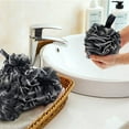 thumbnail image 2 of Scheam 4 Pack Black Shower Puff Bath Sponge - Extra Soft Shower Loofah for Cleaning & Exfoliating | Black Skin Cleaning Shower Sponge - Comfortable Body Scrubber | Body Scrunchies for Baby & Adults, 2 of 7