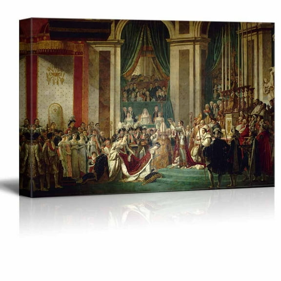 wall26 - Canvas Wll Art - The Coronation of Napoleon by Jacques-Louis David - Famous Painting Reproduction Giclee Printed and Gallery Wrapped Ready to Hang - 24x36 inches